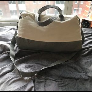 Calvin Klein White Canvas Weekend Duffle Bag